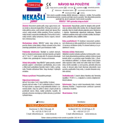 TEREZIA NEKAŠLI JUNIOR bylinný sirup na kašeľ 150 ml – Obrázok 3