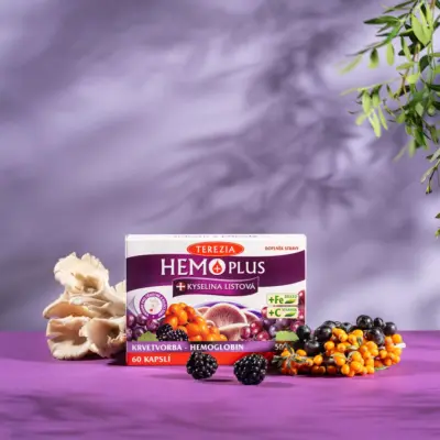 TEREZIA HEMOPLUS + KYSELINA LISTOVÁ 60 kapsúl – Obrázok 2
