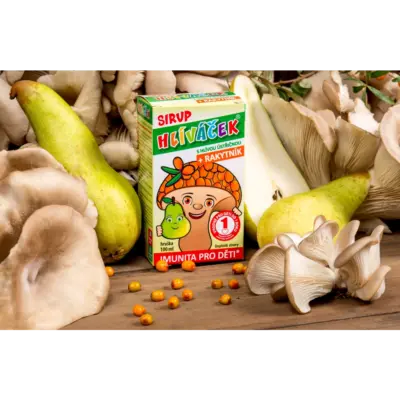 TEREZIA HLIVIAČIK S HLIVOU USTRICOVITOU + RAKYTNÍK sirup s príchuťou hrušky 100 ml – Obrázok 3