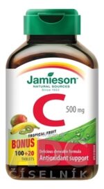 JAMIESON VITAMÍN C 500 mg tropické ovocie tbl na cmúľanie, 100+20 zadarmo (120 ks)