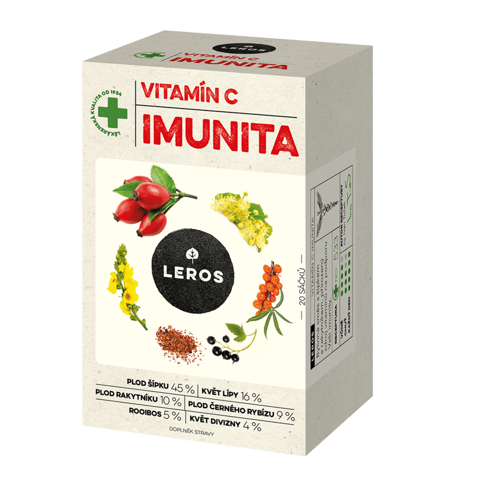 LEROS VITAMÍN C IMUNITA nálevové vrecká 20x2 g – Obrázok 1