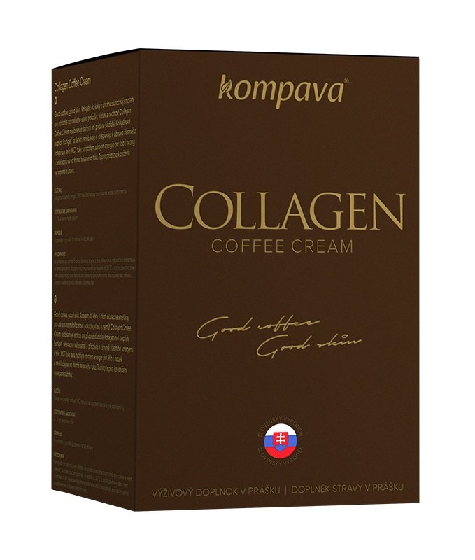 KOMPAVA Collagen Coffee Cream 300 g + DARČEK - tréning tvárovej gymnastiky – Obrázok 1