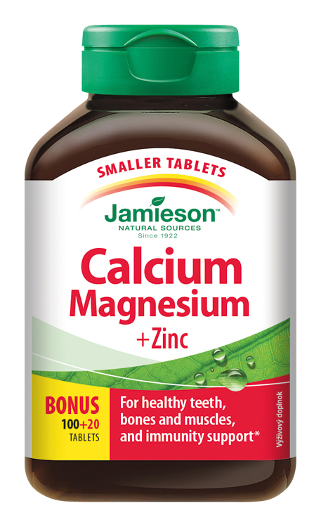 JAMIESON VÁPNIK, HORČÍK SO ZINKOM 120 tabliet – Obrázok 1