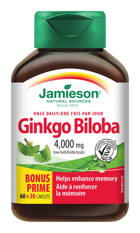 JAMIESON GINKGO BILOBA 90 tabliet – Obrázok 1
