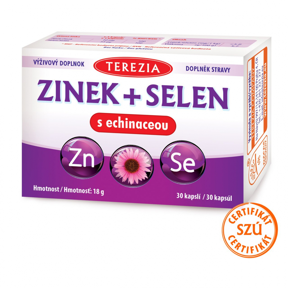 TEREZIA ZINOK + SELÉN s echinaceou 30 kapsúl – Obrázok 1