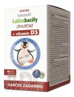 SWISS Imunit Laktobacily JUNIOR + vitamín D3 60+12 tabliet zadarmo