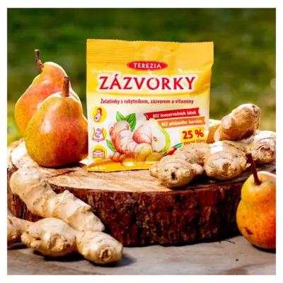 TEREZIA ZÁZVORKY želatínky s rakytníkom, zázvorom a vitamínmi 10 ks – Obrázok 2