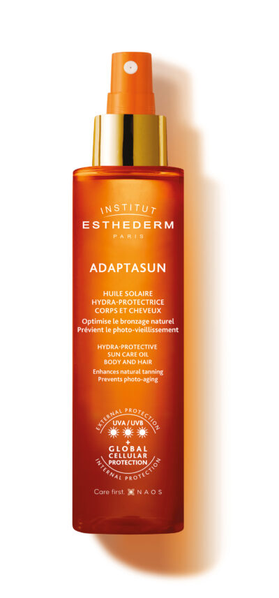 INSTITUT ESTHEDERM ADAPTASUN opaľovací olej na telo a vlasy pre silné slnko 150 ml – Obrázok 3