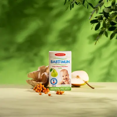 TEREZIA BABY IMUN sirup s hlivou a rakytníkom, príchuť hruška 100 ml – Obrázok 2