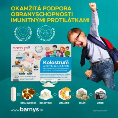 Barny′s® KOLOSTRUM s beta-glukánmi Forte (od 3 rokov) 30 kapsúl – Obrázok 3