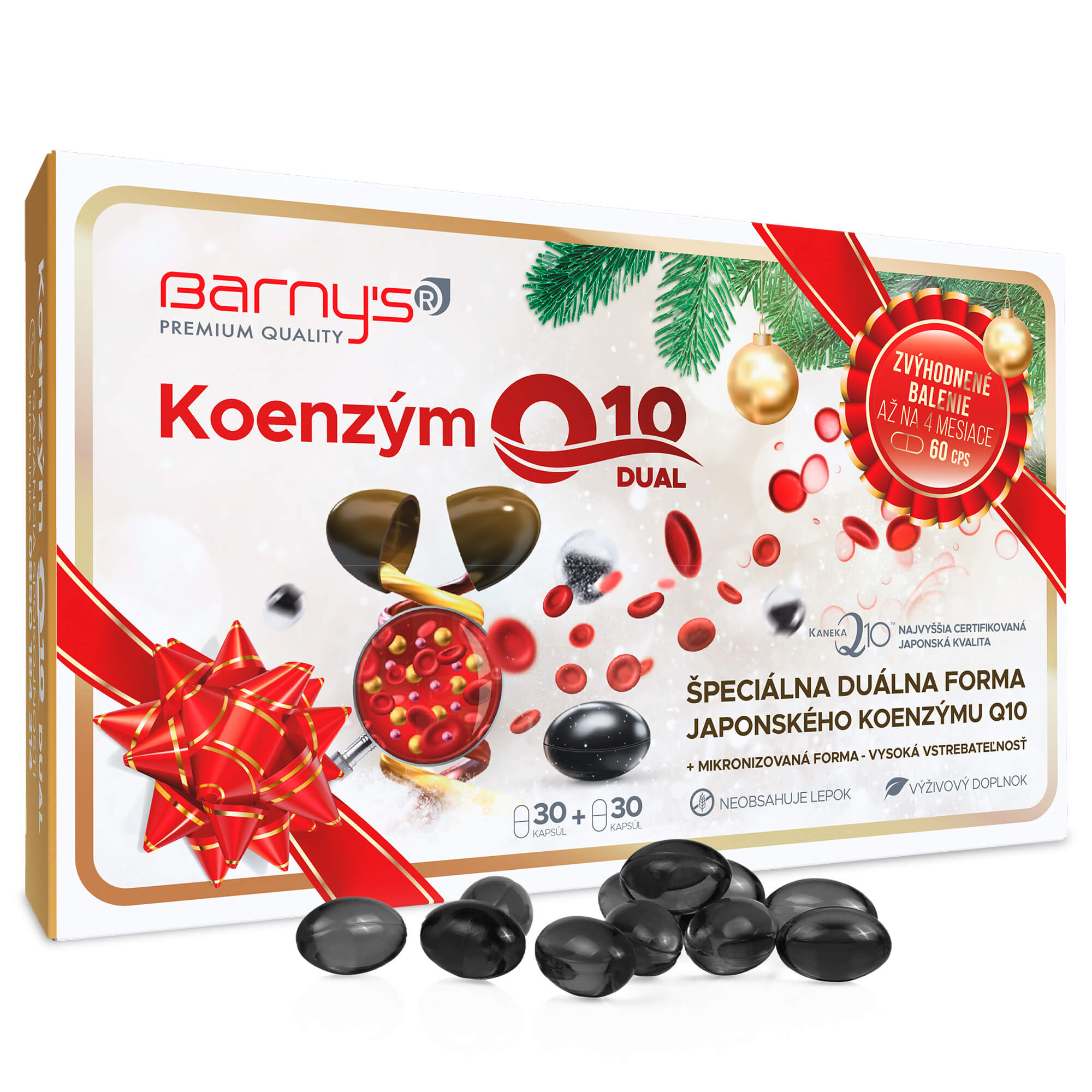 Barny′s® KOENZÝM Q10 DUAL 60 mg 60 kapsúl Vianočné balenie – Obrázok 1