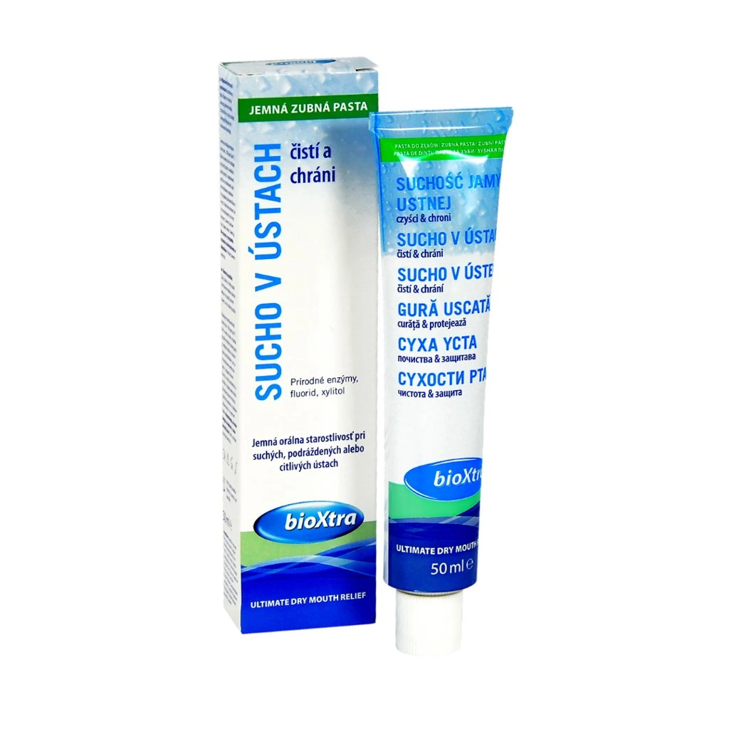 bioXtra SUCHO V ÚSTACH zubná pasta jemná 50 ml – Obrázok 1
