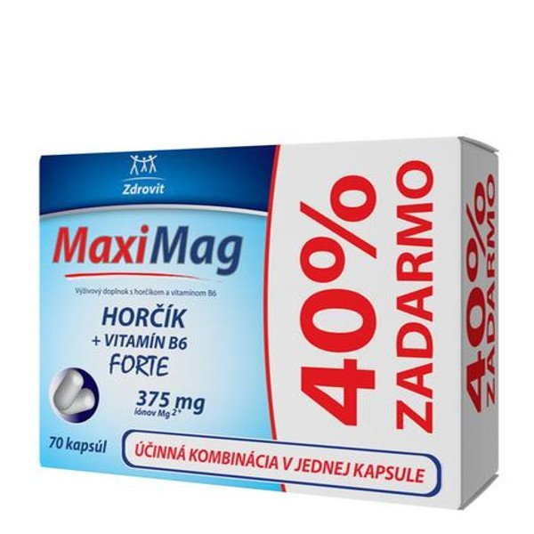Zdrovit MaxiMag HORČÍK + vitamín B6 70 kapsúl – Obrázok 1