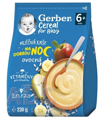 xrdiqb0_400x400 Gerber Cereal Mliečna KAŠA Dobrú noc Ovocná (od ukonč. 6. mesiaca) 1x230 g – Obrázok 1