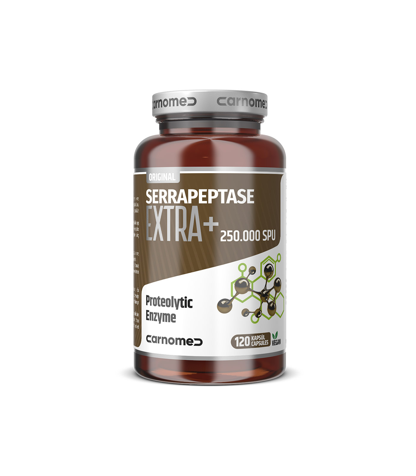 Carnomed SERRAPEPTASE EXTRA+ 250.000 SPU 120 kapsúl – Obrázok 1