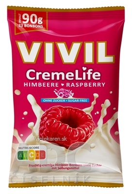 hmupib0_400x400 VIVIL BONBONS CremeLife RASPBERRY drops so smotanovo malinovou príchuťou, bez cukru 1x90 g – Obrázok 1