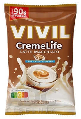 oenozb0_400x400 VIVIL BONBONS CremeLife LATTE MACCHIATO drops so smotanovo kávovou príchuťou, bez cukru 1x90 g – Obrázok 1
