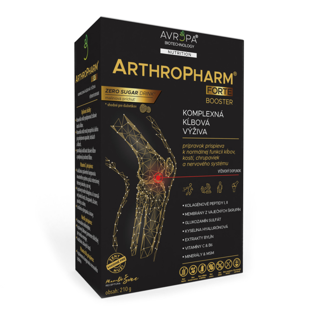 11007 AVROPA ArthroPharm Forte prášok, malinová príchuť 210 g – Obrázok 1