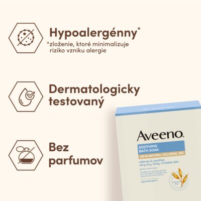Aveeno Upokojujúci ovsený kúpeľ, vrecúška 8x42 g – Obrázok 4