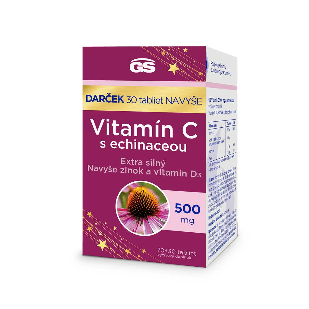 GS Vitamín C 500 mg s echinaceou 70+30 tabliet navyše – Obrázok 1