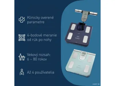 OMRON BF-511 digitálna váha s telesnou analýzou, modrá – Obrázok 4