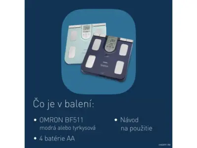 OMRON BF-511 digitálna váha s telesnou analýzou, modrá – Obrázok 2