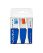 CURAPROX HYDROSONIC SENSITIVE náhradná hlavica, modrá + oranžová 2 ks