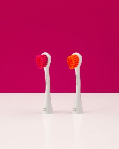 CURAPROX HYDROSONIC SENSITIVE náhradná hlavica, magenta + oranžová 2 ks – Obrázok 2