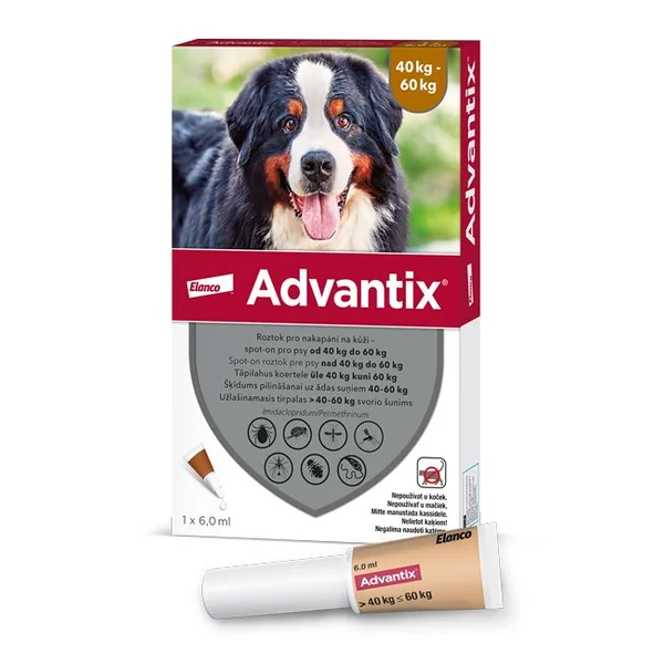 1045330467 Advantix Spot-on pre psy 40 - 60 kg 1x6 ml – Obrázok 1