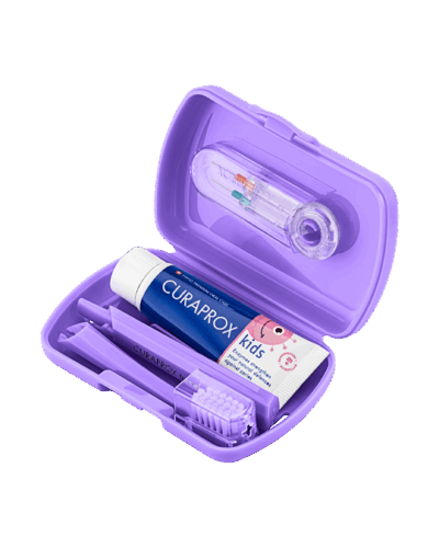 CURAPROX Detský cestovný set fialový – Obrázok 3