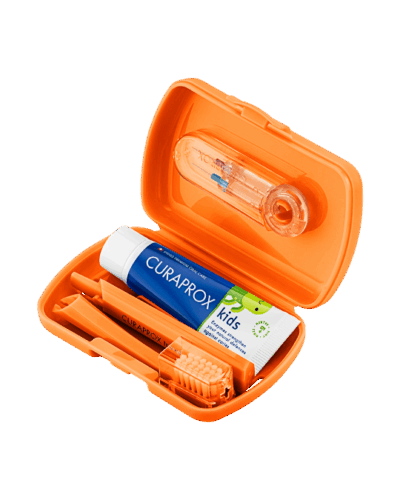 CURAPROX Detský cestovný set oranžový – Obrázok 3