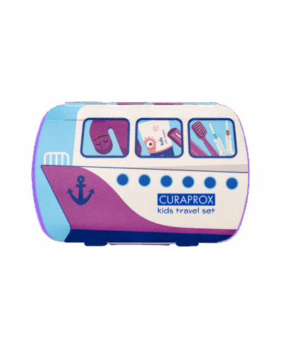 CURAPROX Detský cestovný set fialový – Obrázok 2